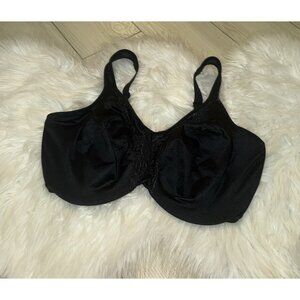 Lilyette Dream Minimizer Bra Underwire Unpadded Lace Womens  36DDD Black 0998
